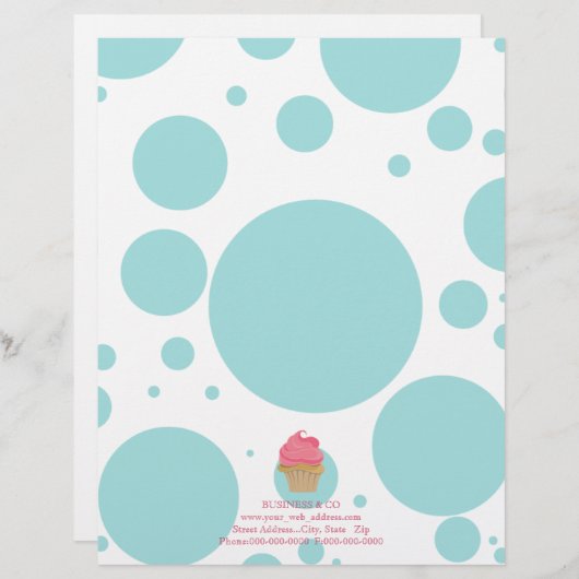 Gebäck-Designer-Briefkopf Briefbogen (Vorne/Hinten)