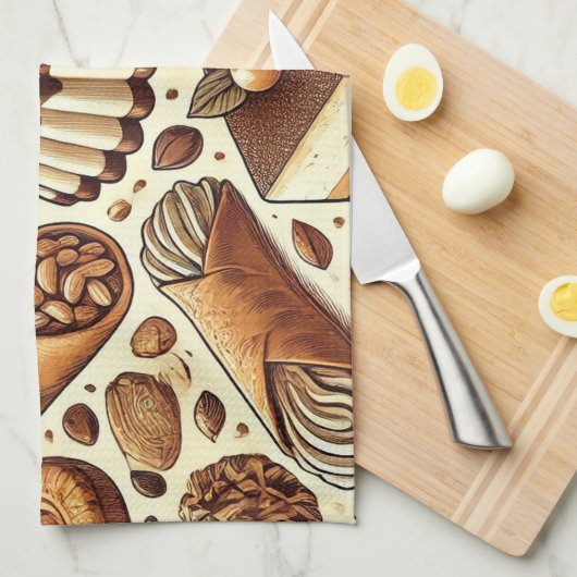 Gebäck & Dessert Print Tee Handtuch (Viertel Falte)