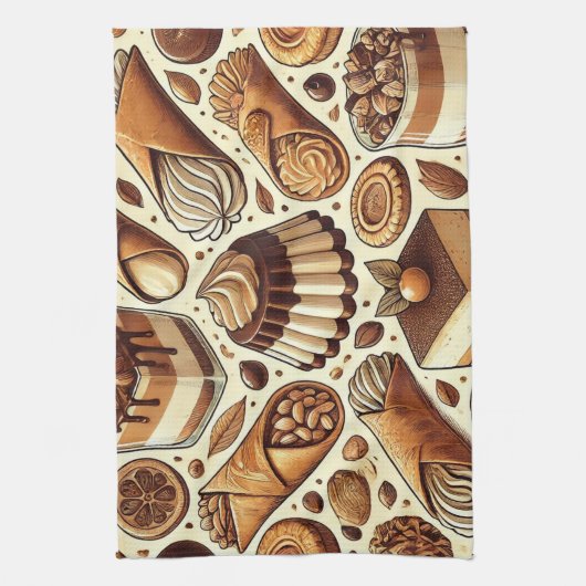 Gebäck & Dessert Print Tee Handtuch (Vertikal)