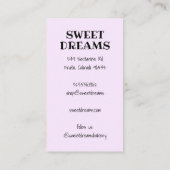 Gebäck für Hochzeitskuchen Catering Visitenkarte (Rückseite)