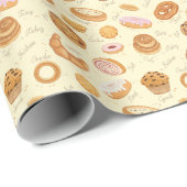 Gebäck: Geschmackvolles, nahtloses Muster. Geschenkpapier (Rolleneckpunkt)