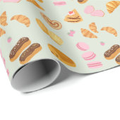 Gebäck in Paris Geschenkpapier (Rolleneckpunkt)