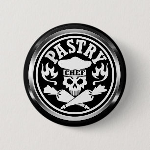 Gebäck-Koch und gekreuztes Button