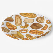 Gebäck und Backwaren Muster gepolstert Pappteller (Schrägansicht)