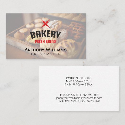 Gebäck und Brot | Baker Visitenkarte (Vorne/Hinten)