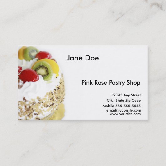 Gebäck-Visitenkarte Visitenkarte (Vorderseite)