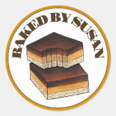 Gebacken durch Bäckerei hausgemachte Millionärshor Runder Aufkleber (Vorderseite)