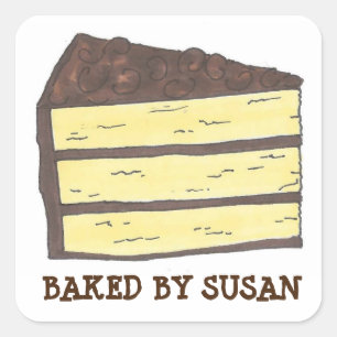 Gebacken durch Personalisierte Klebestreifen Quadratischer Aufkleber