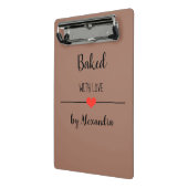 Gebacken mit braun Liebe Mini Klemmbrett (Gewinkelt2)