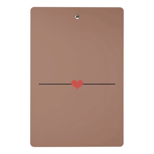 Gebacken mit braun Liebe Mini Klemmbrett (Rückseite)