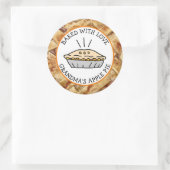 Gebacken mit Liebe, Apple Pie Personalisiert Runder Aufkleber (Tasche)