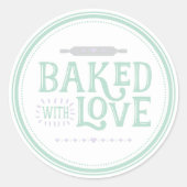 gebacken mit Liebe Aufkleber (Vorderseite)