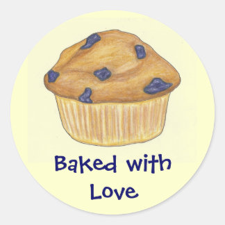 Gebacken mit Liebe-Aufkleber Runder Aufkleber