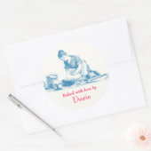 Gebacken mit Liebe Aufklebern Runder Aufkleber (Umschlag)