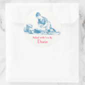 Gebacken mit Liebe Aufklebern Runder Aufkleber (Tasche)