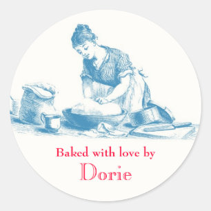 Gebacken mit Liebe Aufklebern Runder Aufkleber