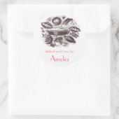 Gebacken mit Liebe Aufklebern Runder Aufkleber (Tasche)
