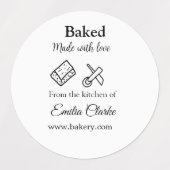 Gebacken mit Liebe Bäckerei Unternehmen hinzufügen Etiketten (Design 2)