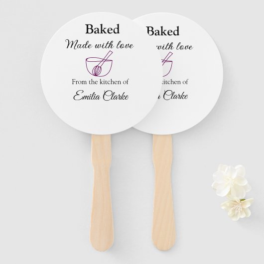 Gebacken mit Liebe Bäckerei Unternehmen hinzufügen Fächer (Vorne und Hinten)