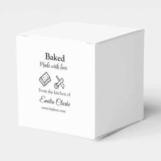 Gebacken mit Liebe Bäckerei Unternehmen hinzufügen Geschenkschachtel (Vorderseite)