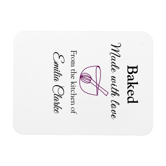 Gebacken mit Liebe Bäckerei Unternehmen hinzufügen Magnet (Horizontal)