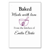 Gebacken mit Liebe Bäckerei Unternehmen hinzufügen Tischnummer (Rückseite)