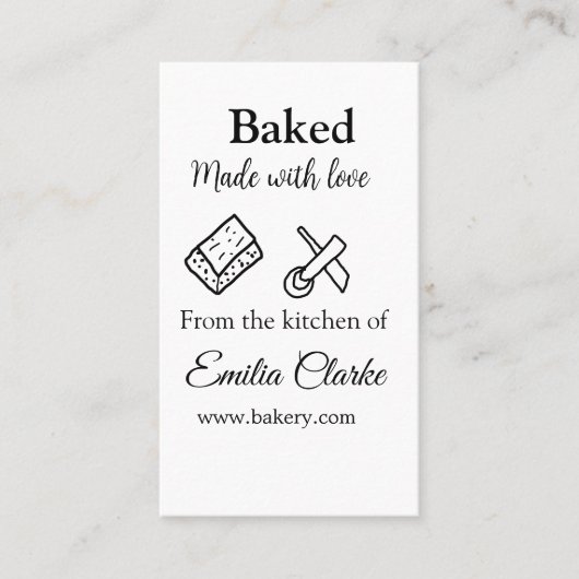 Gebacken mit Liebe Bäckerei Unternehmen hinzufügen Visitenkarte (Vorderseite)