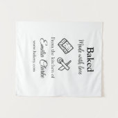 Gebacken mit Liebe Bäckerei Unternehmen hinzufügen Wandteppich (Vorderseite (Horizontal))