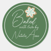 Gebacken mit Liebe Cookie Runder Aufkleber (Vorderseite)