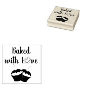 Gebacken mit Liebe Cupcake und Herz Gummistempel (Stempel)
