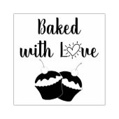 Gebacken mit Liebe Cupcake und Herz Gummistempel (Prägung)
