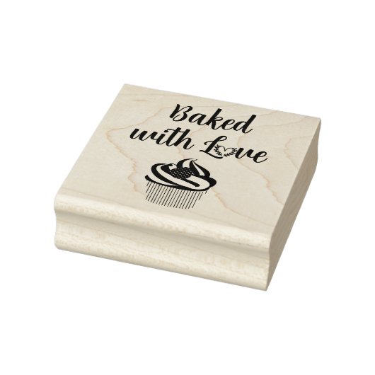 Gebacken mit Liebe Cupcake und Herz Gummistempel (Stempel)