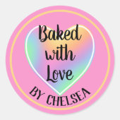 gebacken mit Liebe Custom Rainbow Heart Sticker (Vorderseite)