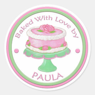 Gebacken mit Liebe Custom Sticker~Cake Runder Aufkleber