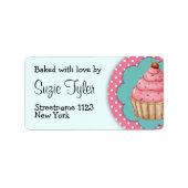 Gebacken mit Liebe - Etiketten Adressaufkleber (Vorne)