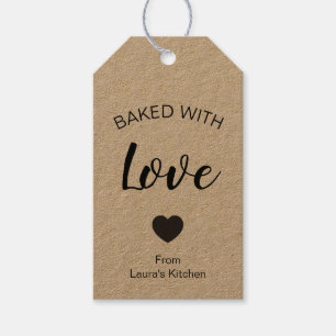 Gebacken mit Liebe für hausgemachte Speisen Geschenkanhänger