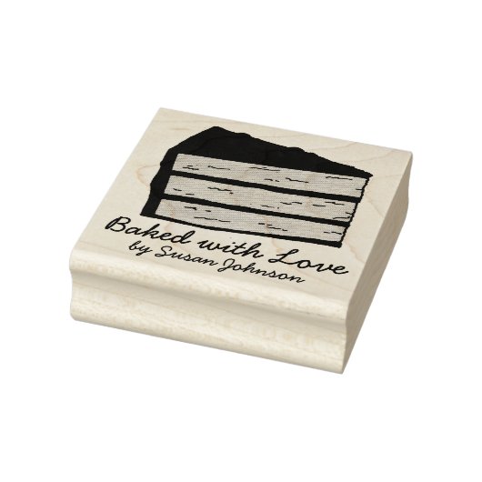 Gebacken mit Liebe, gebacken durch Schicht Kuchen Gummistempel (Stempel)