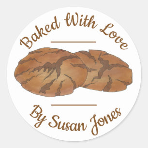 Gebacken mit Liebe Ginger Snap Biscuit Cookie Runder Aufkleber