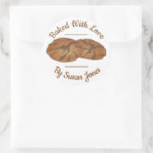 Gebacken mit Liebe Ginger Snap Biscuit Cookie Runder Aufkleber (Tasche)