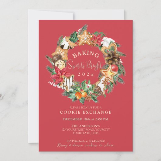 Gebacken mit Liebe Gingerbread Cookies tauschen Einladung (Vorderseite)