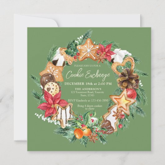 Gebacken mit Liebe Gingerbread Cookies tauschen Einladung (Vorderseite)