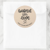 Gebacken mit Liebe hausgemachte Backwaren Geschenk Runder Aufkleber (Tasche)