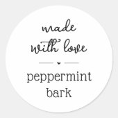 Gebacken mit Liebe hausgemachte Etikett für Lebens Runder Aufkleber (Vorderseite)