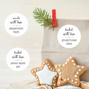 Gebacken mit Liebe hausgemachte Etikett für Lebens Runder Aufkleber