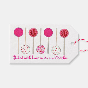Gebacken mit Liebe hausgemachte Pink Cake Pop Geschenkanhänger