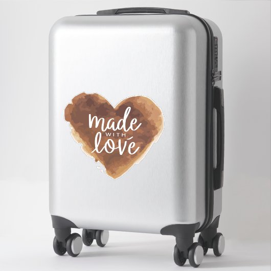 gebacken mit Liebe Herz Aufkleber (Koffer)