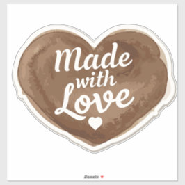 gebacken mit Liebe Herz Aufkleber