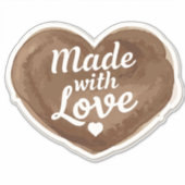 gebacken mit Liebe Herz Aufkleber (Vorderseite)