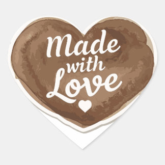 gebacken mit Liebe Herz Herz-Aufkleber