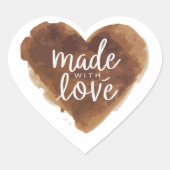 gebacken mit Liebe Herz Herz-Aufkleber (Vorderseite)